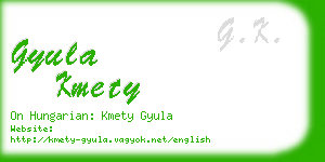 gyula kmety business card